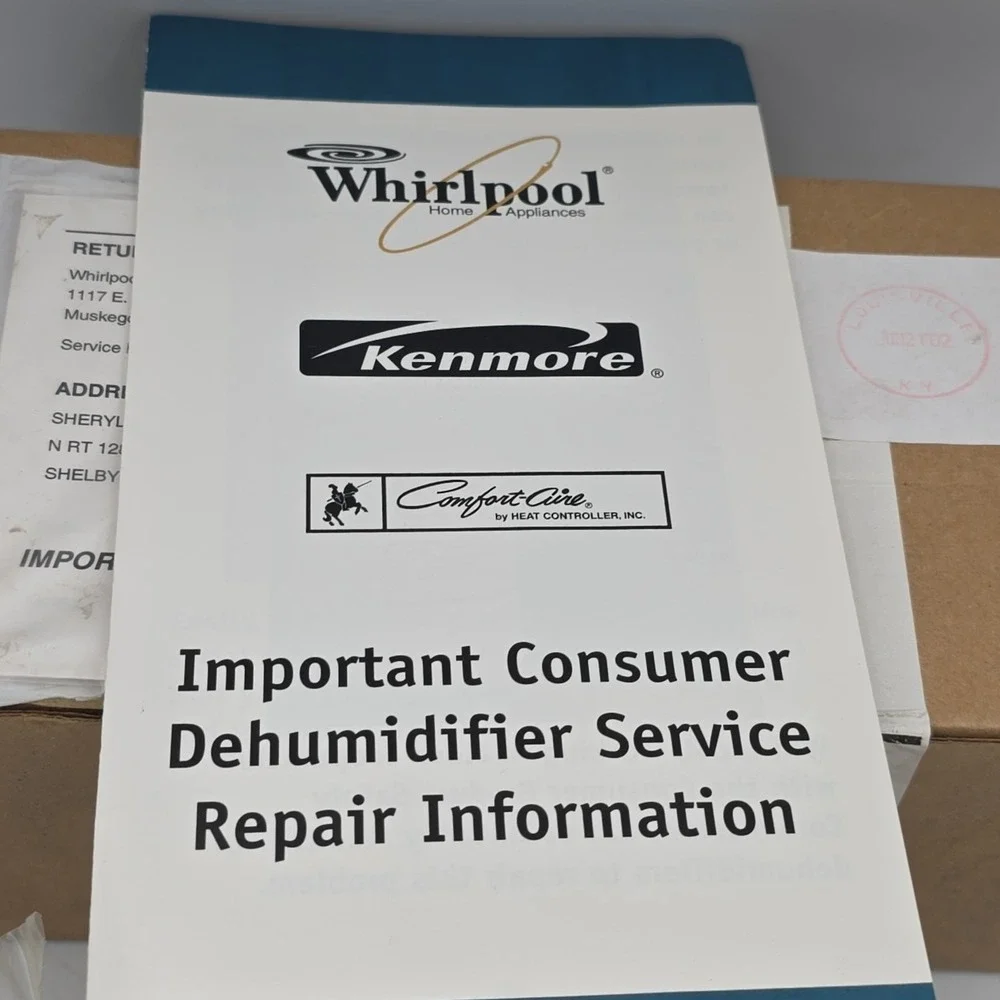 Whirlpool Dehumidifier 4389095 Control Board Panel 1186297 1186279 Bucket Switch